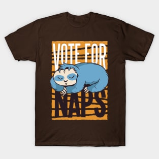 Vote For Naps Funny Animals Artwork T-Shirt